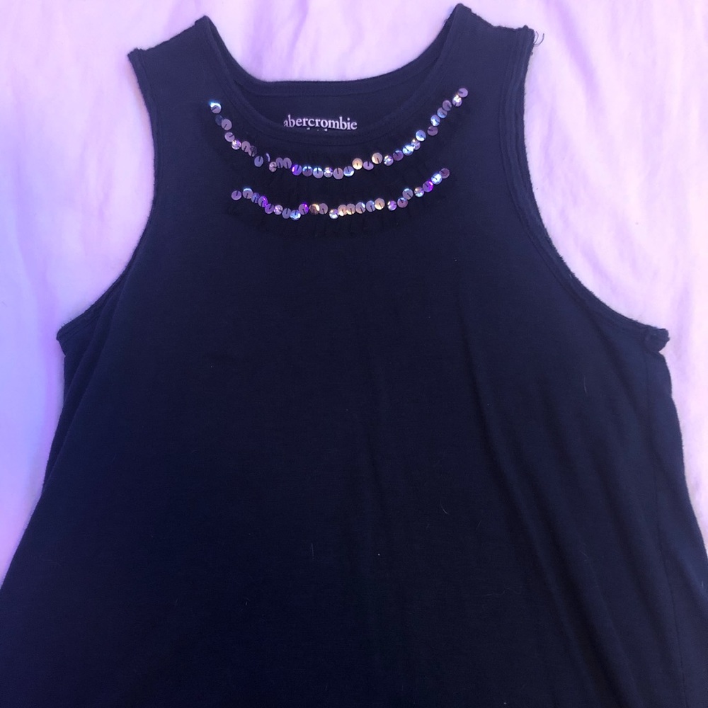 abercrombie blue tank top with sparkle detailing
